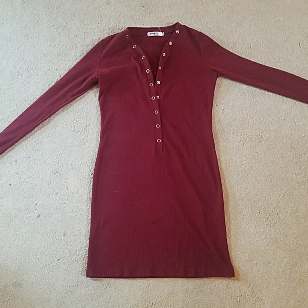 Maroon shirt- dress